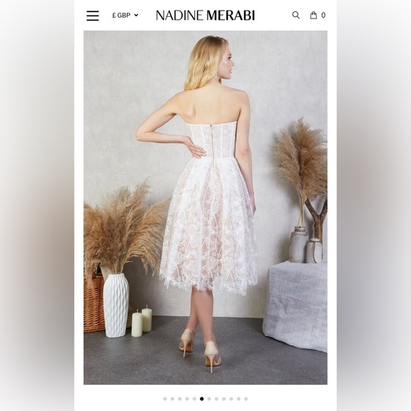 NWT Nadine Merabi White Lace Olivia dress - Picture 9 of 15